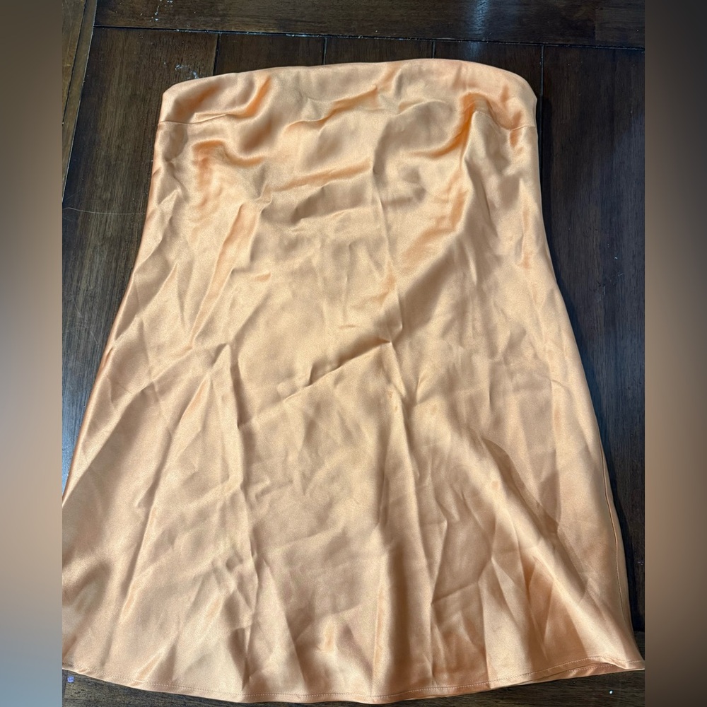 Wild Fable Satin Dress in Peach